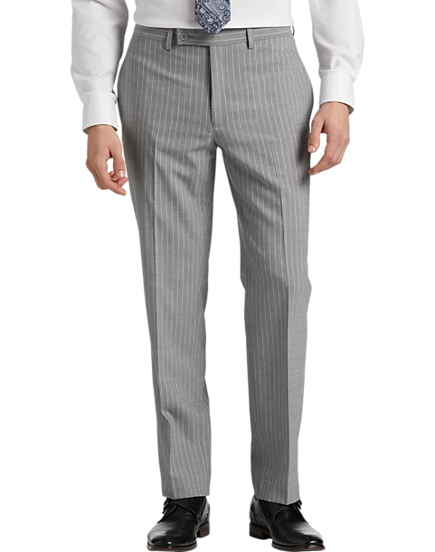 Michael Strahan Classic Fit Suit Gray Stripe 5 Michael Strahan Classic Fit Suit Gray Stripe - Image 3
