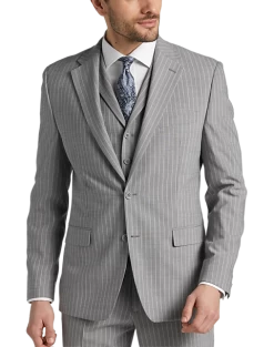 Michael Strahan Classic Fit Suit Gray Stripe 15 Michael Strahan Classic Fit Suit Gray Stripe -Men Clothing Shop MW40 3X9W 34 MICHAEL STRAHAN GRAY STRIPE ALT6
