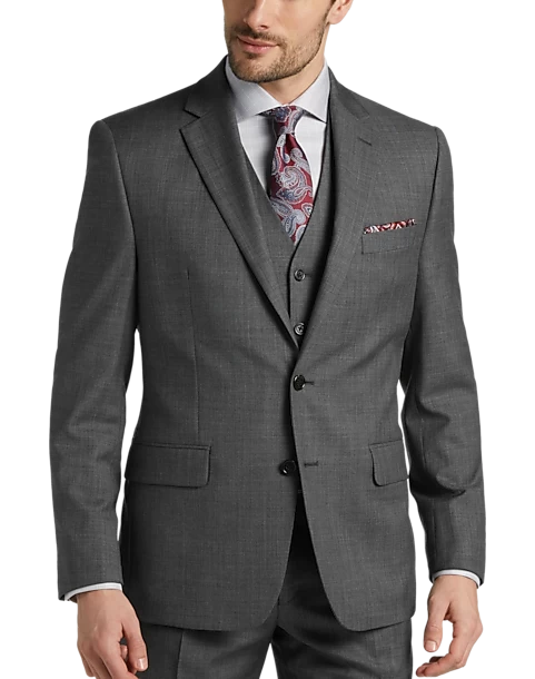 Joseph Abboud Classic Fit Suit Separates Coat, Gray Sharkskin 5 Joseph Abboud Classic Fit Suit Separates Coat, Gray Sharkskin - Image 3