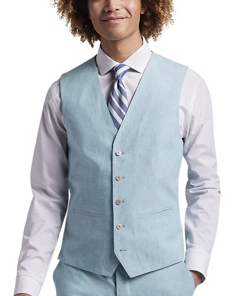 JOE Joseph Abboud Slim Fit Linen Blend Suit Separates Vest, Teal 3 JOE Joseph Abboud Slim Fit Linen Blend Suit Separates Vest, Teal