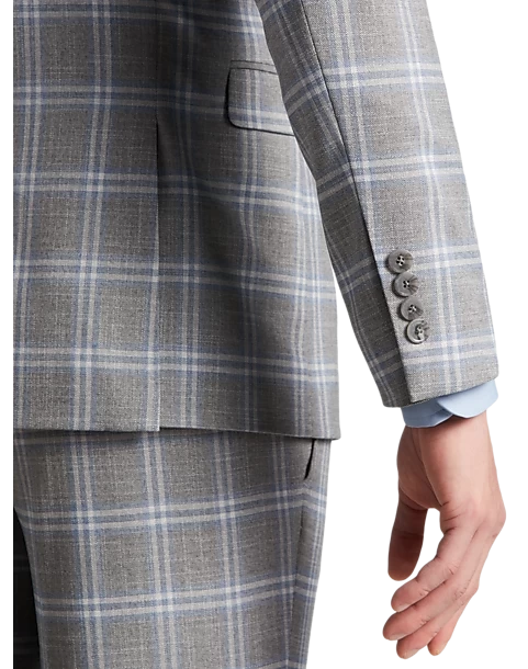 Egara Skinny Fit Suit Separates Coat, Gray & Blue Plaid 4 Egara Skinny Fit Suit Separates Coat, Gray & Blue Plaid - Image 2