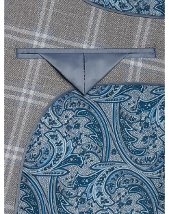 Egara Skinny Fit Suit Separates Coat, Gray & Blue Plaid 8 Egara Skinny Fit Suit Separates Coat, Gray & Blue Plaid -Men Clothing Shop MW40 3XH3 64 EGARA ORANGE GRAY BLUE PLAID ALT2