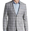Egara Skinny Fit Suit Separates Coat, Gray & Blue Plaid -Men Clothing Shop MW40 3XH3 64 EGARA ORANGE GRAY BLUE PLAID MAIN