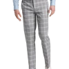 Egara Skinny Fit Suit Separates Pants, Orange & Blue Plaid -Men Clothing Shop MW40 3XH5 64 EGARA ORANGE GRAY BLUE PLAID MAIN
