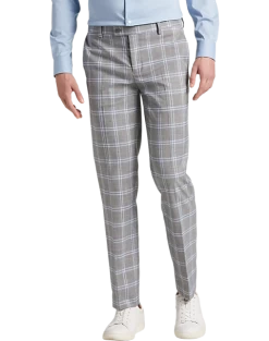Egara Skinny Fit Suit Separates Pants, Orange & Blue Plaid