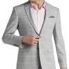 Egara Skinny Fit Suit Separates Coat, Gray & Pink Plaid