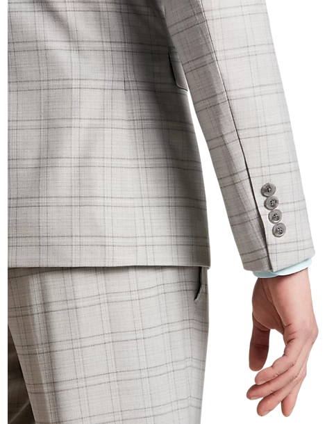Egara Skinny Fit Suit Separates Coat, Orange & Gray Windowpane 4 Egara Skinny Fit Suit Separates Coat, Orange & Gray Windowpane - Image 2