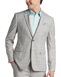 Egara Skinny Fit Suit Separates Coat, Orange & Gray Windowpane