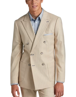 Paisley & Gray Slim Fit Suit Separates Coat, Natural & Blue Stripe