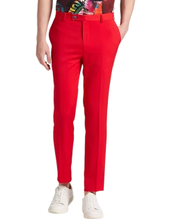 Paisley & Gray Slim Fit Suit Separates Pants, Hot Rod Red