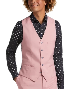 Paisley & Gray Slim Fit Suit Separates Vest, Pink Carnation