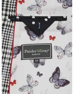 Paisley & Gray Slim Fit Suit Separates, Black And White Houndstooth -Men Clothing Shop MW40 3XK5 87 PAISLEY GRAY BLACK WHITE HOUNDS CHECK ALT3