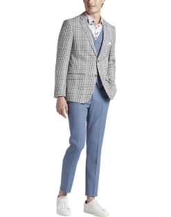 Paisley & Gray Slim Fit Suit Separates, Black And White Houndstooth -Men Clothing Shop MW40 3XK5 87 PAISLEY GRAY BLACK WHITE HOUNDS CHECK ALT5