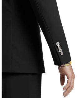 Paisley & Gray Slim Fit Double Breasted Suit Separates Coat, Jet Black -Men Clothing Shop MW40 3XK9 02 PAISLEY GRAY JET BLACK ALT2