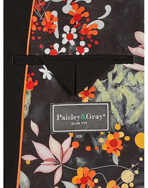 Paisley & Gray Slim Fit Double Breasted Suit Separates, Jet Black 6 Paisley & Gray Slim Fit Double Breasted Suit Separates, Jet Black - Image 4