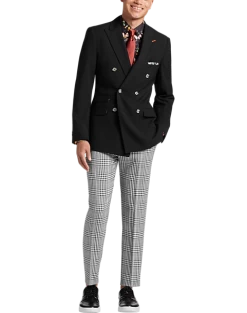 Paisley & Gray Slim Fit Double Breasted Suit Separates, Jet Black 13 Paisley & Gray Slim Fit Double Breasted Suit Separates, Jet Black -Men Clothing Shop MW40 3XK9 02 PAISLEY GRAY JET BLACK ALT5 1