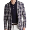 Paisley & Gray Slim Fit Suit Separates Coat, Navy Seersucker Plaid -Men Clothing Shop MW40 3XKG 61 PAISLEY GRAY NAVY RED SEERSUCKER MAIN
