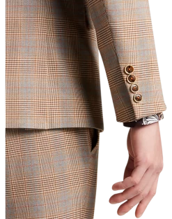 Paisley & Gray Slim Fit Suit Separates Coat, Tan And Gray Plaid -Men Clothing Shop MW40 3XL0 65 PAISLEY GRAY TAN GREY PLAID ALT2