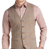 Paisley & Gray Slim Fit Suit Separates Vest, Tan And Gray Plaid -Men Clothing Shop MW40 3XL4 65 PAISLEY GRAY TAN GREY PLAID MAIN