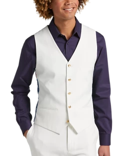 Paisley & Gray Slim Fit Suit Separates Vest, White