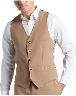 Paisley & Gray Slim Fit Suit Separates Vest, Nutmeg