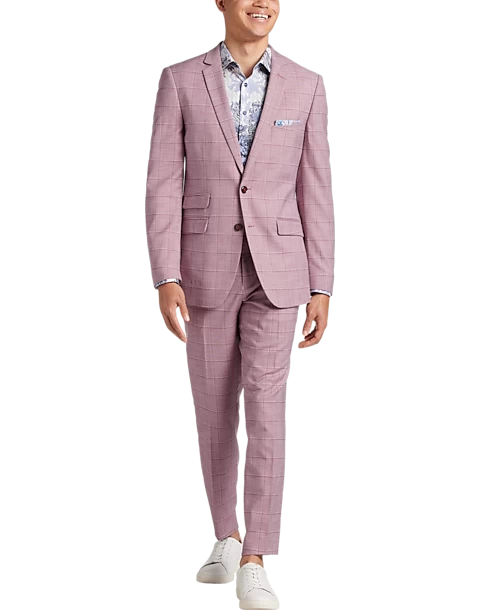 Paisley & Gray Slim Fit Suit Separates Coat, Cranberry Windowpane 4 Paisley & Gray Slim Fit Suit Separates Coat, Cranberry Windowpane - Image 2