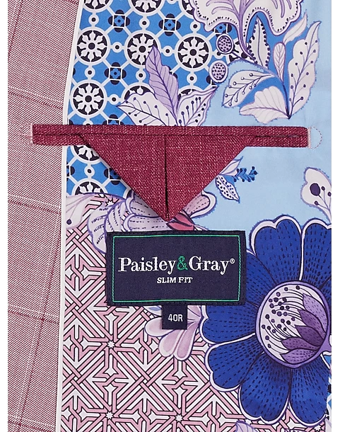 Paisley & Gray Slim Fit Suit Separates Coat, Cranberry Windowpane 6 Paisley & Gray Slim Fit Suit Separates Coat, Cranberry Windowpane - Image 4