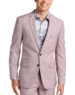 Paisley & Gray Slim Fit Suit Separates Coat, Cranberry Windowpane