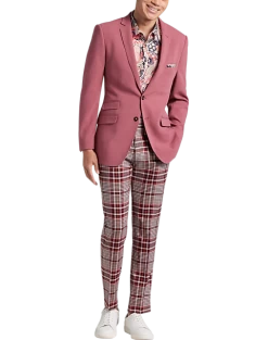 Paisley & Gray Slim Fit Suit Separates Coat, Dark Pink -Men Clothing Shop MW40 3XM2 07 PAISLEY GRAY DARK PINK KNIT ALT5