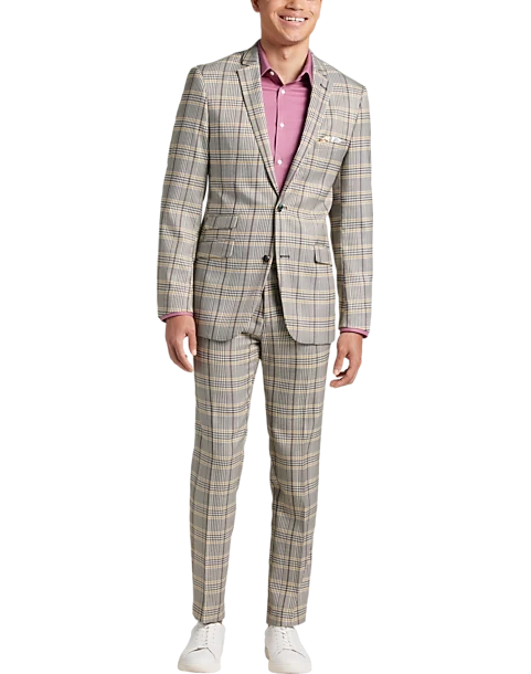Paisley & Gray Slim Fit Suit Separates Coat, Olive & Yellow Check 4 Paisley & Gray Slim Fit Suit Separates Coat, Olive & Yellow Check - Image 2