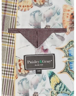 Paisley & Gray Slim Fit Suit Separates Coat, Olive & Yellow Check 11 Paisley & Gray Slim Fit Suit Separates Coat, Olive & Yellow Check -Men Clothing Shop MW40 3XM6 60 PAISLEY GRAY OLIVE YELLOW CHECK ALT3