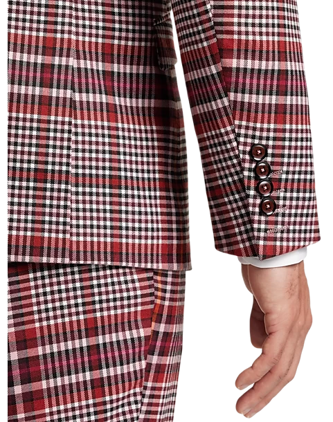 Paisley & Gray Slim Fit Suit Separates Coat, Pink Plaid 5 Paisley & Gray Slim Fit Suit Separates Coat, Pink Plaid - Image 3