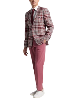 Paisley & Gray Slim Fit Suit Separates Coat, Pink Plaid 13 Paisley & Gray Slim Fit Suit Separates Coat, Pink Plaid -Men Clothing Shop MW40 3XMF 60 PAISLEY GRAY PINK PLAID ALT5