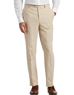 JOE Joseph Abboud Slim Fit Linen Blend Suit Separates Pants, Tan Chambray