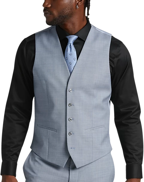 JOE Joseph Abboud Slim Fit Suit Separates Vest Light Blue Sharkskin 3 JOE Joseph Abboud Slim Fit Suit Separates Vest Light Blue Sharkskin