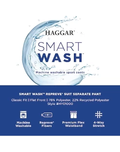 Haggar Smart Wash™ Classic Fit Suit Separates Pants, Black -Men Clothing Shop MW40 3Y4U 01 HAGGAR NAVY SOLID ALT2 1