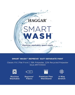 Haggar Smart Wash™ Classic Fit Suit Separates Pants, Navy -Men Clothing Shop MW40 3Y4U 01 HAGGAR NAVY SOLID ALT2