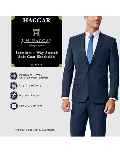 Haggar 4-Way Stretch Slim Fit Suit Separates Coat, Navy -Men Clothing Shop MW40 3Y53 02 HAGGAR BLACK SOLID ALT2