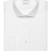 Calvin Klein Infinite Non-Iron Slim Fit Stretch Collar French Cuff Dress Shirt, White -Men Clothing Shop MW40 544K 01 CALVIN KLEIN WHITE SOLID MAIN 1
