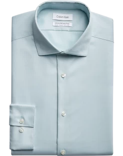 Calvin Klein Infinite Wrinkle Free Slim Fit Stretch Collar Dress Shirt, Green