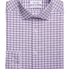 Calvin Klein Slim Fit Embroidered Logo Dress Shirt, Lavender Plaid -Men Clothing Shop MW40 5EWJ 13 CALVIN KLEIN LAVENDER MAIN