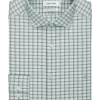 Calvin Klein Slim Fit Embroidered Logo Dress Shirt, Soft Sage Plaid