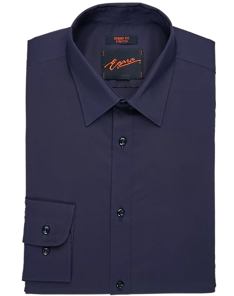 Egara Skinny Fit Dress Shirt, Navy 3 Egara Skinny Fit Dress Shirt, Navy