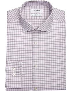 Calvin Klein Infinite Wrinkle Free Slim Fit Stretch Collar Dress Shirt, Berry