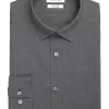 Calvin Klein Refined Cotton Stretch Supima Slim Fit Hidden Button-Down Collar Dress Shirt, Charcoal 2 Calvin Klein Refined Cotton Stretch Supima Slim Fit Hidden Button-Down Collar Dress Shirt, Charcoal -Men Clothing Shop MW40 5F33 12 CALVIN KLEIN CHARCOAL SOLID MAIN