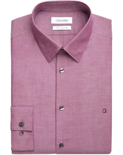 Calvin Klein Slim Fit Embroidered Logo Dress Shirt, Wine