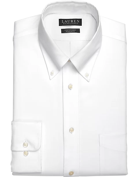 Lauren By Ralph Lauren UltraFlex Regular Fit Button-Down Collar Dress Shirt, White 3 Lauren By Ralph Lauren UltraFlex Regular Fit Button-Down Collar Dress Shirt, White