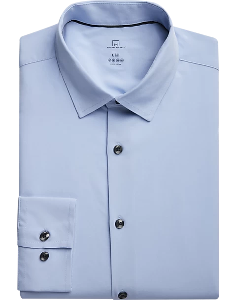 Michael Strahan Modern Fit Spread Collar Dress Shirt, Light Blue 3 Michael Strahan Modern Fit Spread Collar Dress Shirt, Light Blue