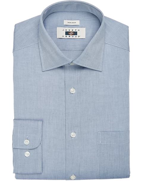 Joseph Abboud Modern Fit Spread Collar Dress Shirt, Chambray Light Wash 3 Joseph Abboud Modern Fit Spread Collar Dress Shirt, Chambray Light Wash