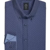 Michael Strahan Modern Fit 4-Way Stretch Dress Shirt, Blue Dot 2 Michael Strahan Modern Fit 4-Way Stretch Dress Shirt, Blue Dot -Men Clothing Shop MW40 5FGF 81 MICHAEL STRAHAN Blue FANCY MAIN